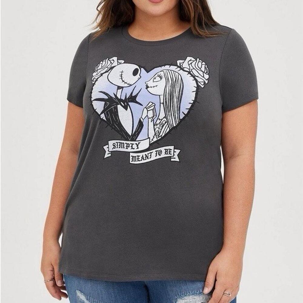 NWOT Disney x Torrid Nightmare Before Christmas 1X Super Soft Jack Sally TShirt